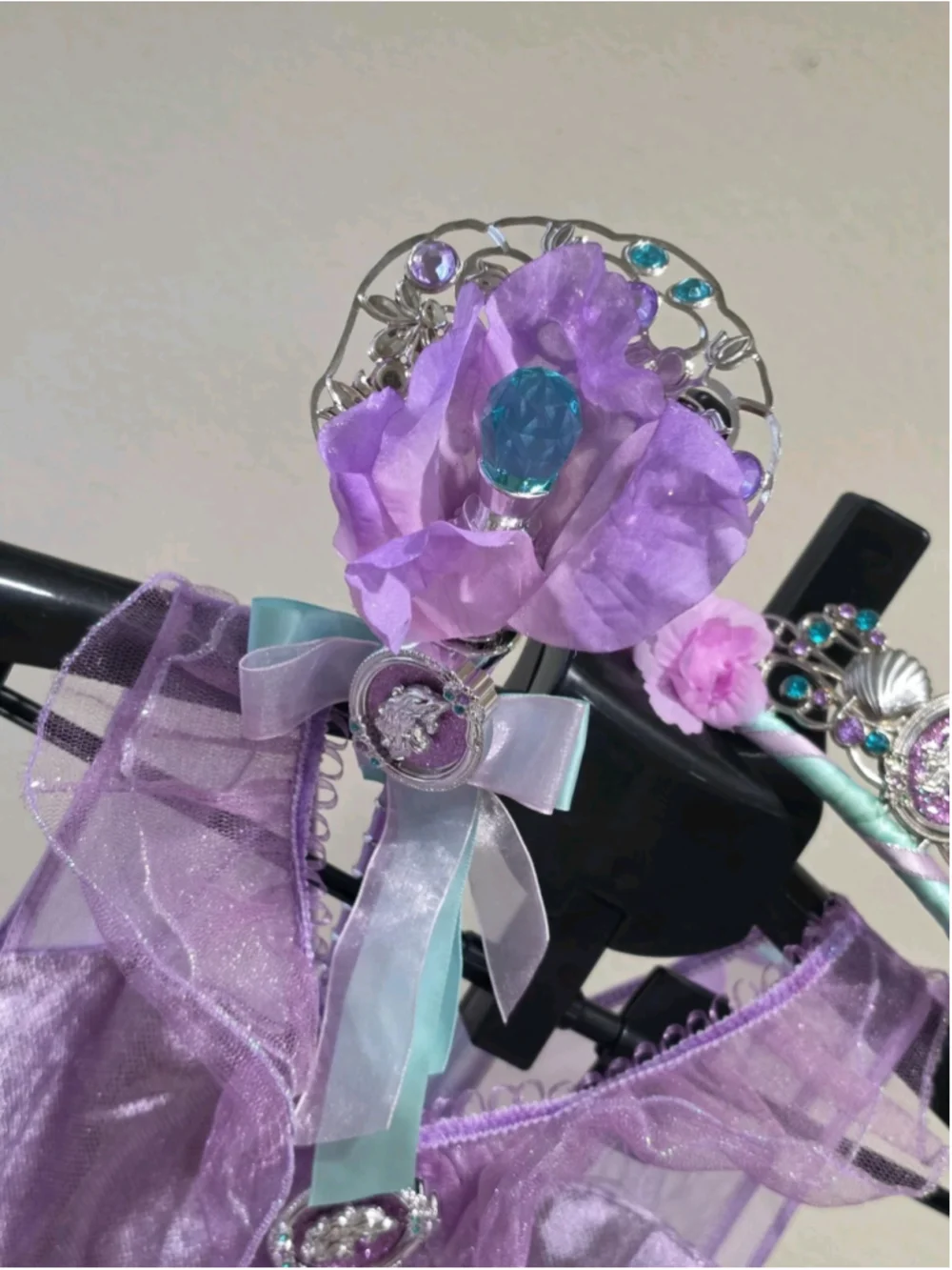 SET Disney Princess The Little Mermaid Costume Cosplay Wand Tiara Halloween